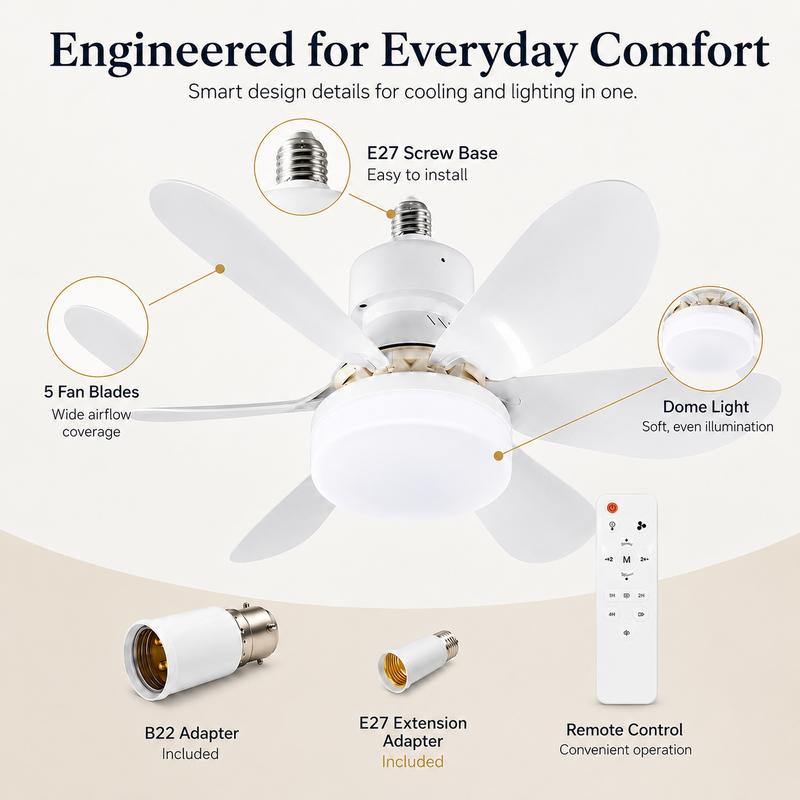 BreezeLuxe™ - No Electrician. No Wiring. Just Screw It In.