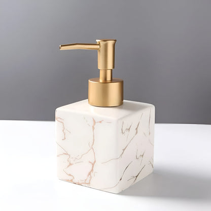 Marbelle – Marble Ceramic Soap Dispenser with Gold Pump