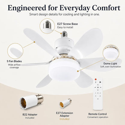 BreezeLuxe™ - No Electrician. No Wiring. Just Screw It In.