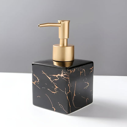 Marbelle – Marble Ceramic Soap Dispenser with Gold Pump