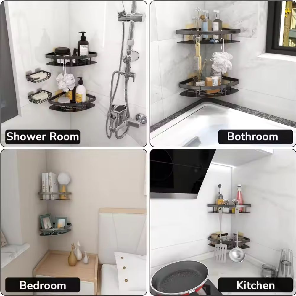 Alucurve – Adhesive Aluminium Shower Shelf Organiser