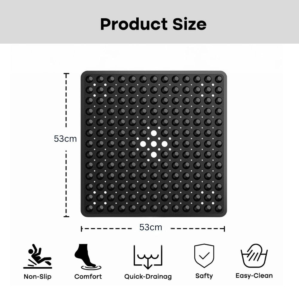 SafeSquare – Non-Slip Suction Shower Mat