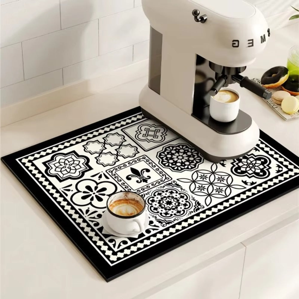 RetroDry Mat - Absorbent Coffee Mat - Vintage Style - Kitchen Essential