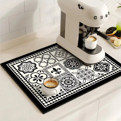 RetroDry Mat - Absorbent Coffee Mat - Vintage Style - Kitchen Essential