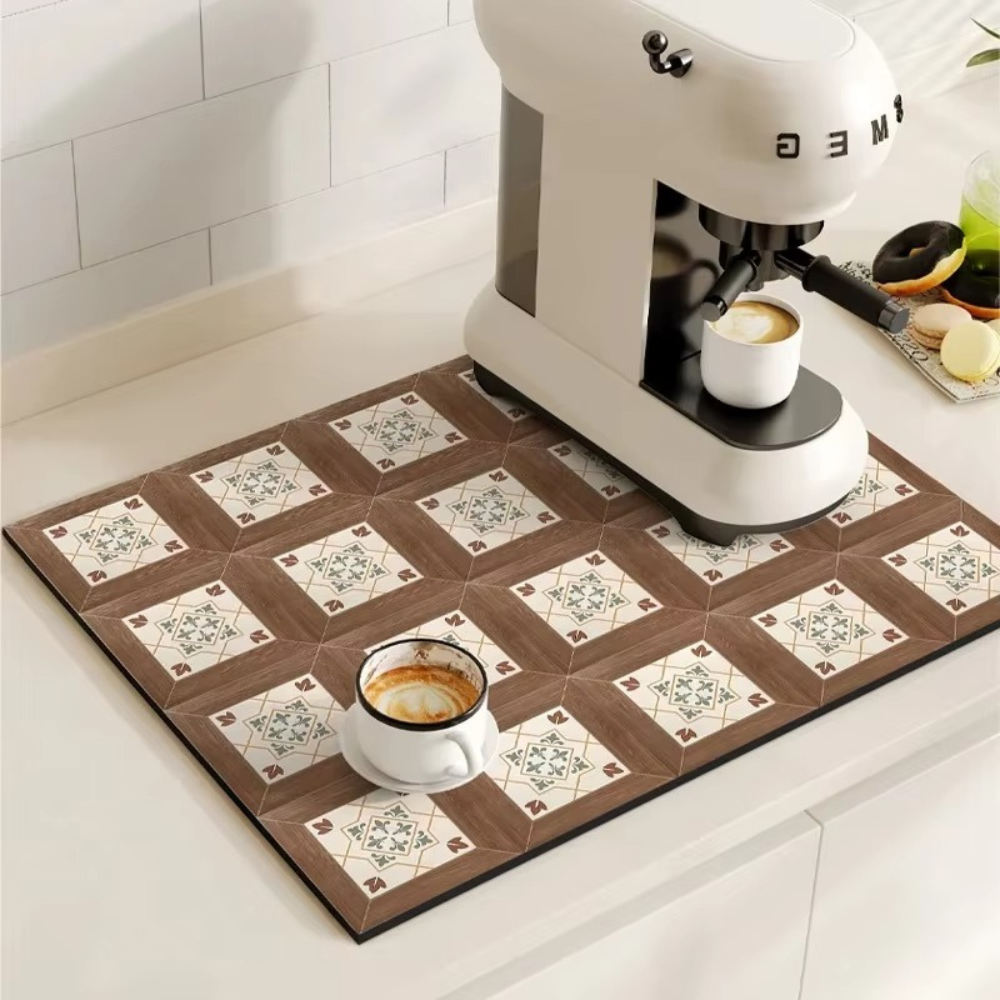 RetroDry Mat - Absorbent Coffee Mat - Vintage Style - Kitchen Essential