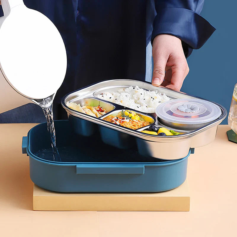 Thermo Insulated Lunch Box - Stainless Steel, Multi-Compartment