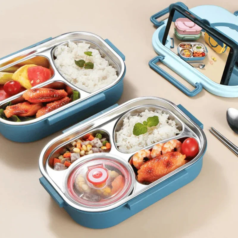 Thermo Insulated Lunch Box - Stainless Steel, Multi-Compartment