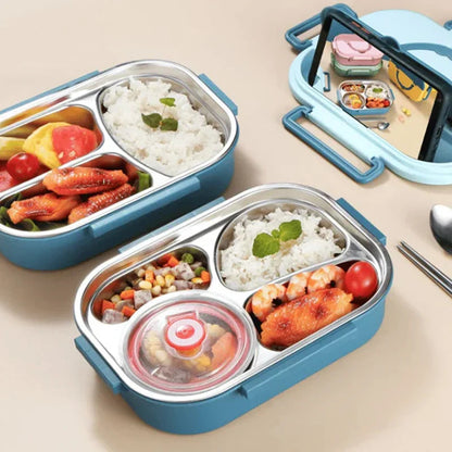 Thermo Insulated Lunch Box - Stainless Steel, Multi-Compartment