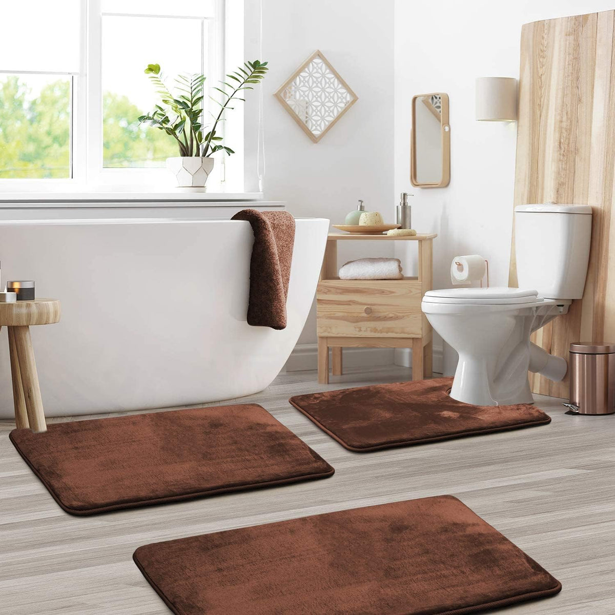 VelvaSoft – Plush Memory Foam Bath Mat Set