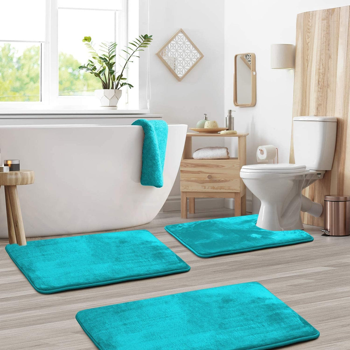 VelvaSoft – Plush Memory Foam Bath Mat Set